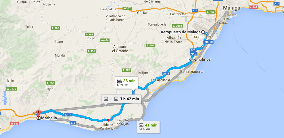 From Málaga Airport to Marbella