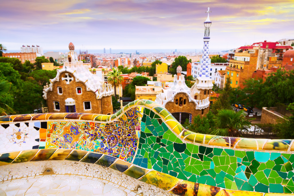 view of Barcelona from Park Guell. Spain