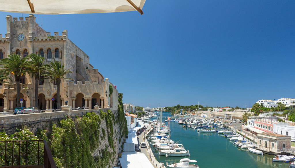 Town hall and port of Ciutadella, Menorca
