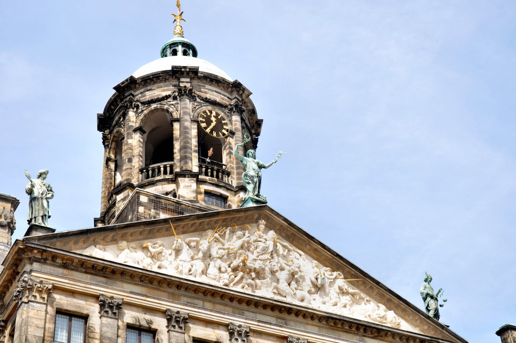 Detail of the Royal Palace on 'De Dam', Amsterdam.