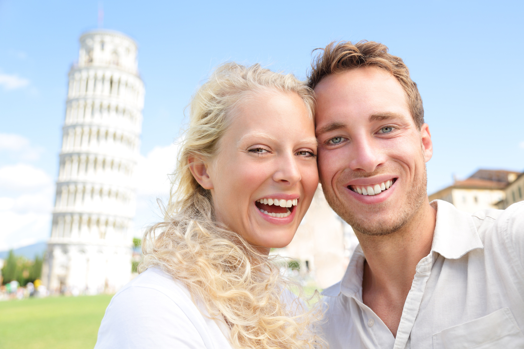 Couple Selfie in front of Pisa Tower