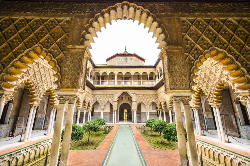 Alcazar of Seville, Spain Courtyard