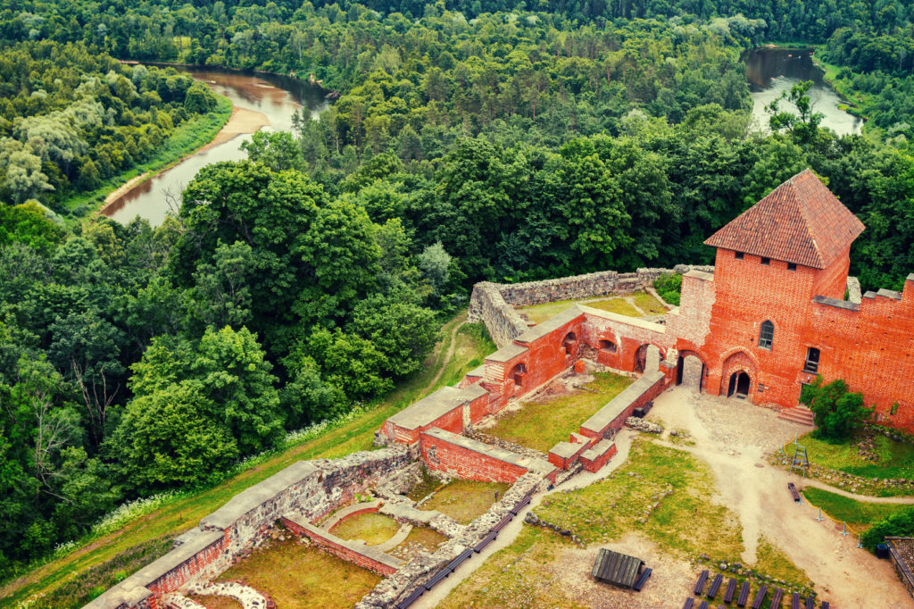 Ancient Turaida Castle in Sigulda, Latvia, , built in 12th century