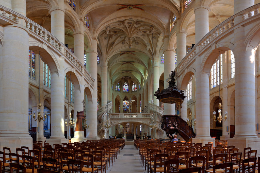 Interior Saint Etienne du Mont Church, Paris.