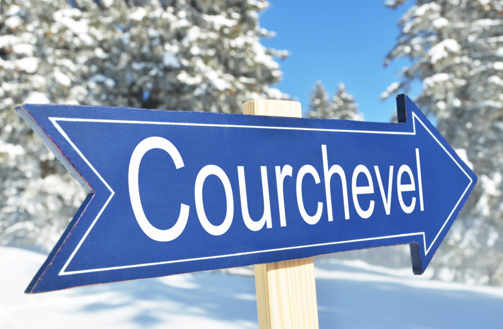 Courchevel arrow in the winter forest