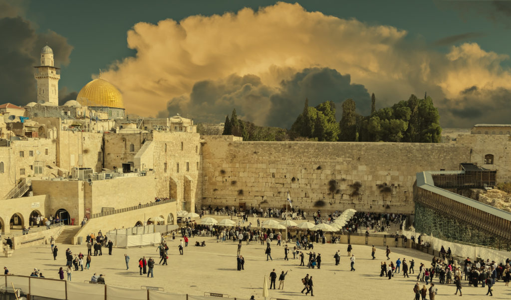 Western Wall in Jerusalem is a major Jewish sacred place