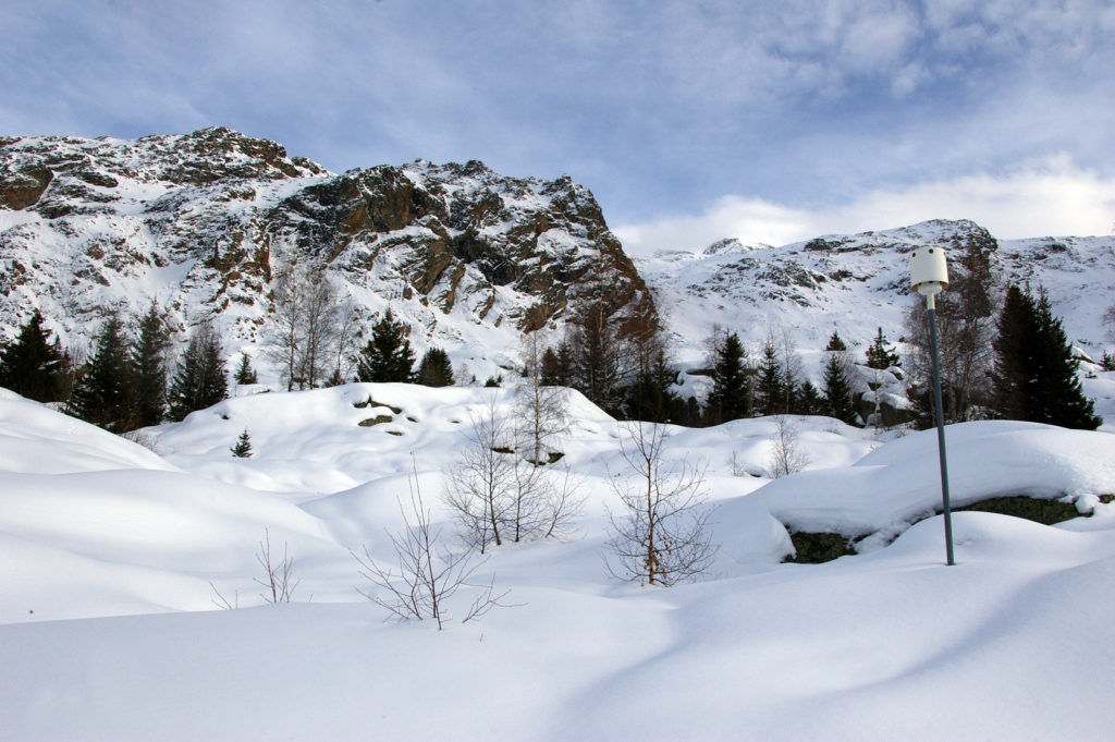 Paysage hivernal en montagne.