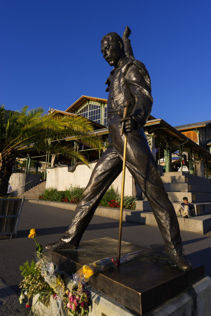 Skulptur von Freddie Mercury in Montreux, Schweiz