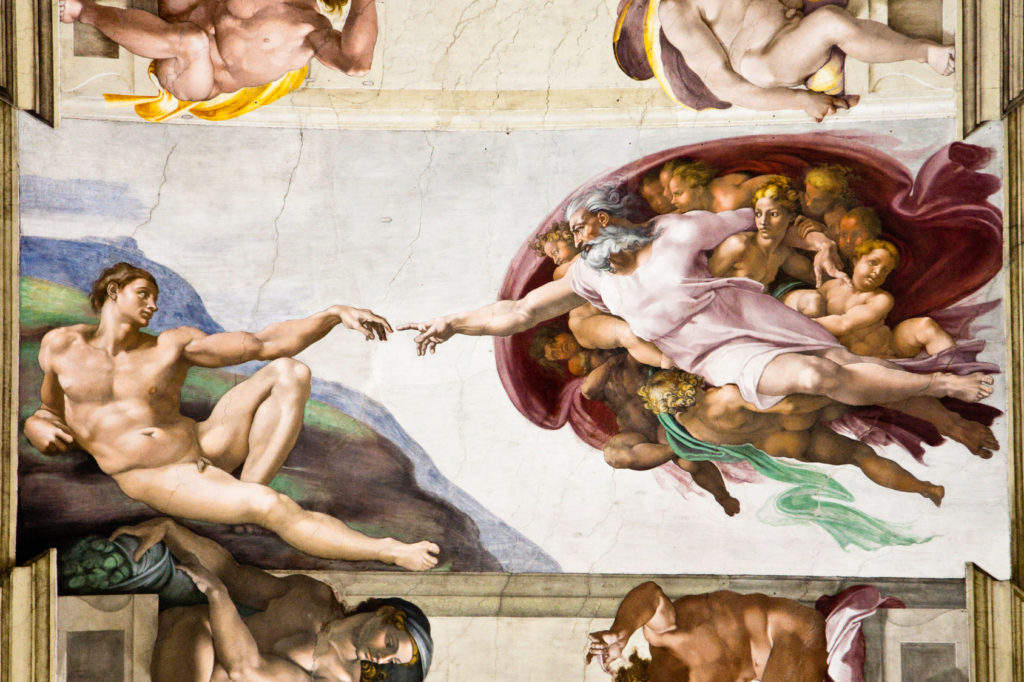 Creation of Adam by Michelangelo, Sistine Chapel, Rome