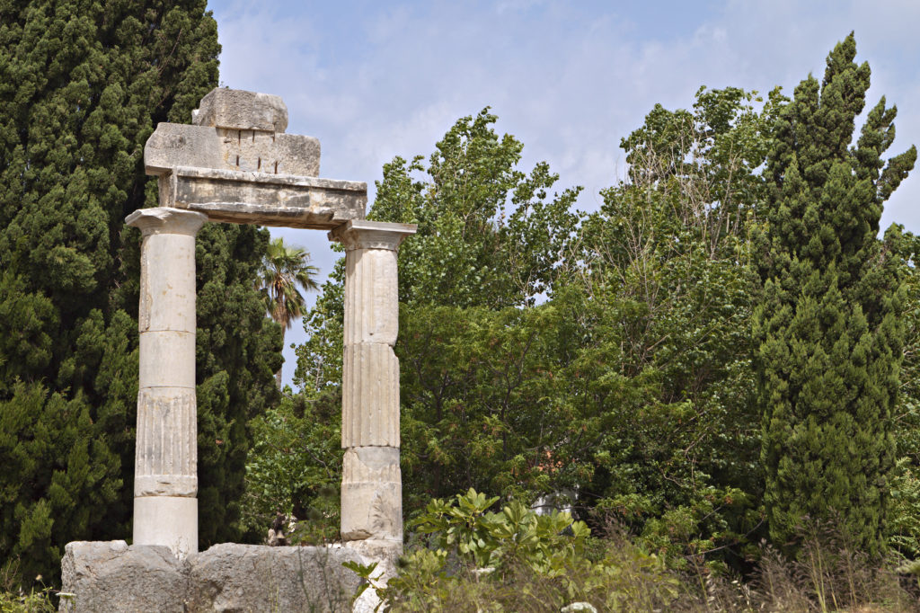 The ancient Agora at Kos island in Greece