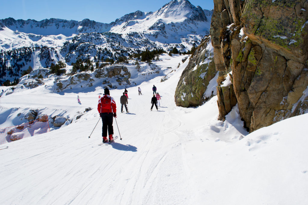 People are skiing in Andorra