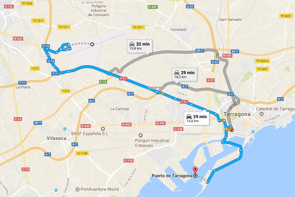 Puerto de Tarragona - Aeropuerto de Reus